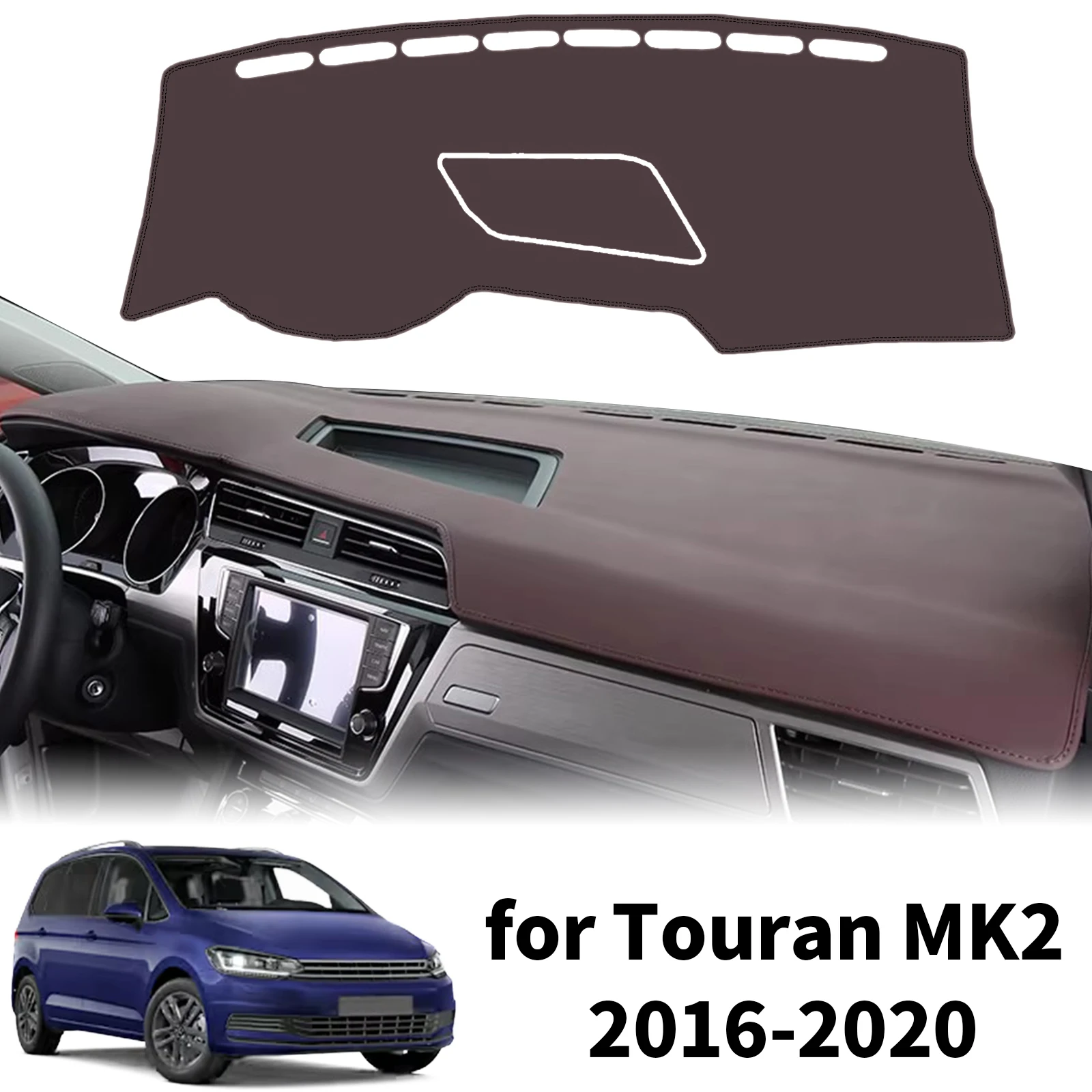 

Для Touran MK2 2016-2018 2019 2020: Специальный чехол-накладка на приборную панель, солнцезащитный коврик, противоскользящий коврик-протектор, аксессуары