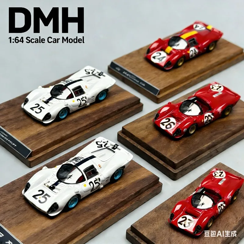 

Модель гоночного автомобиля DMH 1:64 330P4 412P 1967 Daytona 24H Le Mans — статическая реплика из смолы — коллекционная игрушка для мальчиков, предмет декора