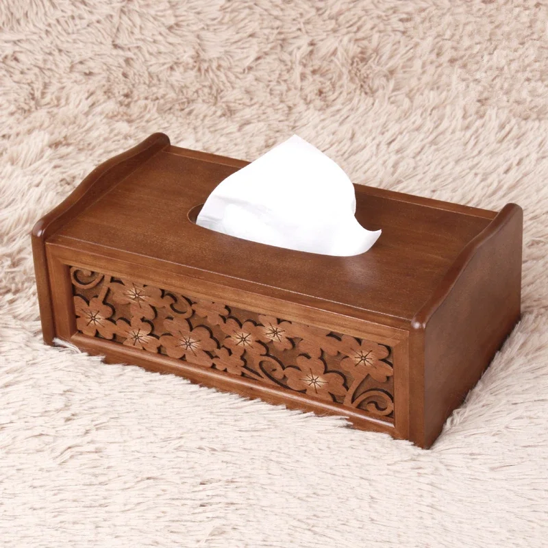 YB  Square Square Tissue Box Lid with Acacia Wood Tissue Box Holder with Slide Out Bottom, Bathroom Wooden Tissue Box Lid Cube