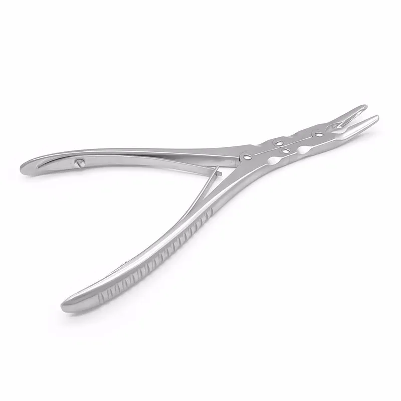 Double-jointed biting pliersDouble-curved debridement pliersOrthopaedic instrumentsCurved dental bone pliers