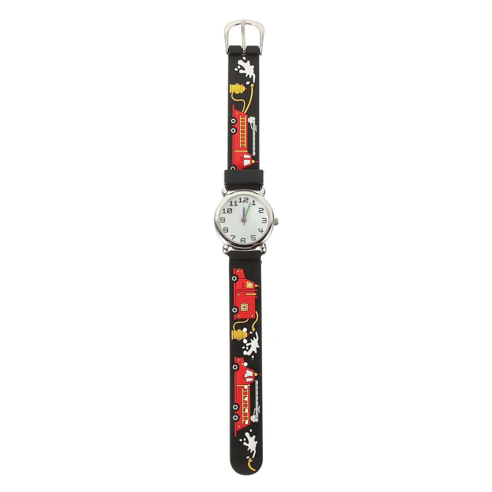 Wrist Watch Fire Fighting Truck Pattern Adjustable Lightweight Waterproof Cartoon Silicone Watch Lovely Edition