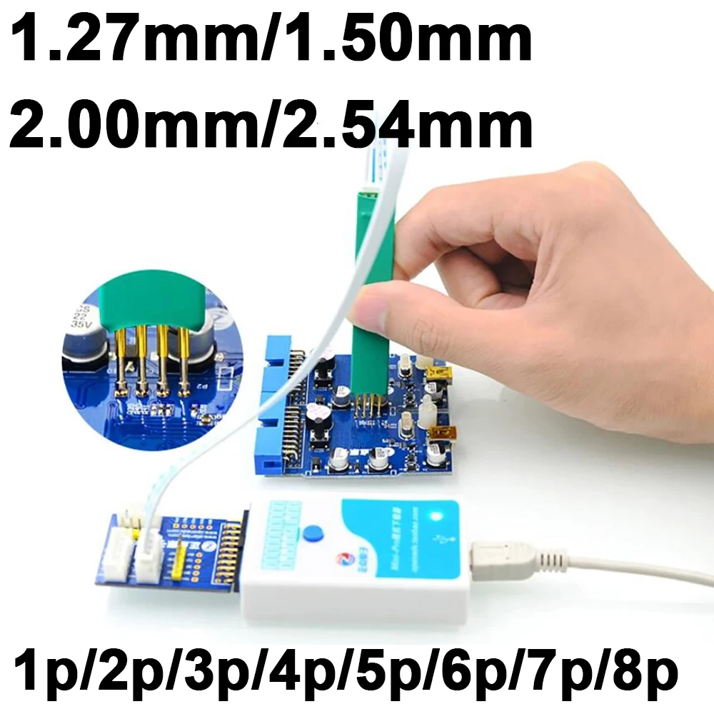 teste burning clip fixture 127 mm 15 mm 200 mm pin 4pin 5pin 6pin 7pin 8pin pogo pin download programa arm jtag probe tool 01