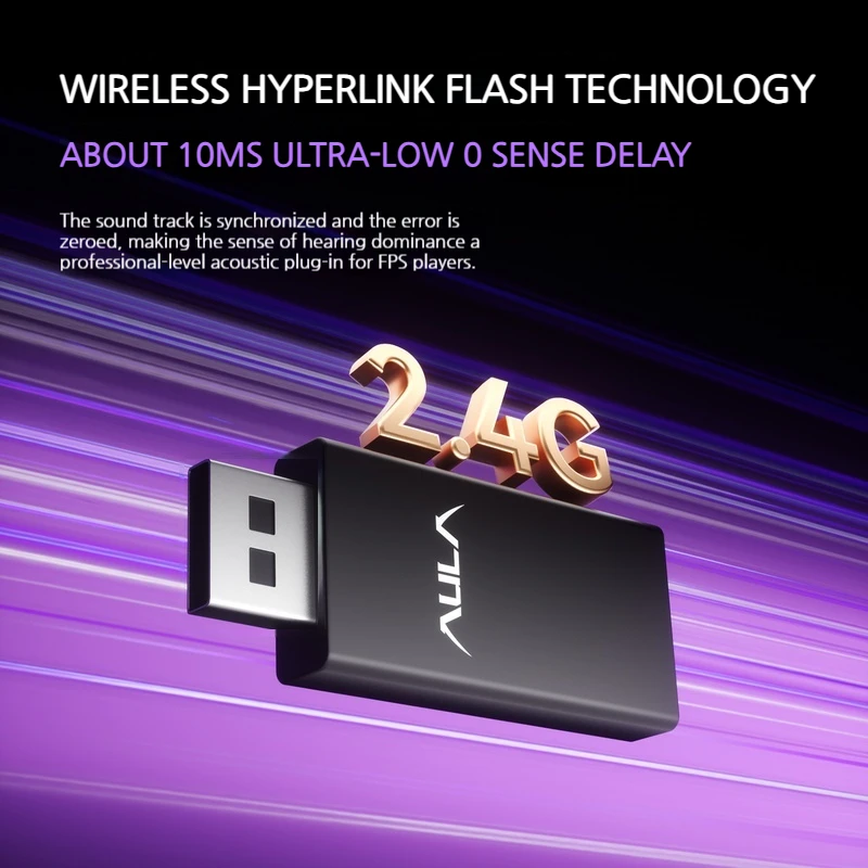 Aula G7pro Headphone Game Noise Reduction Three Mode Wireless Bluetooth Headset High Quality Low Delay 7.1 Channels Earphones