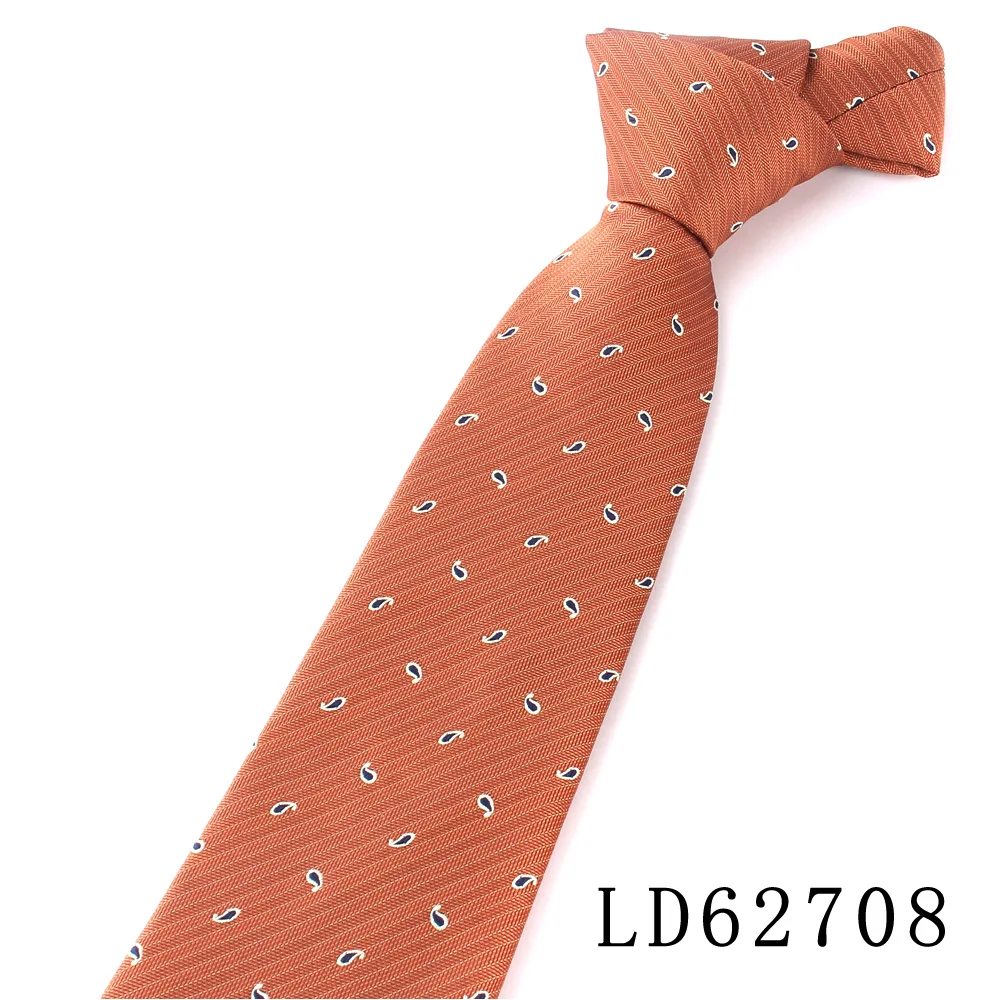 Orange Braune Krawatten für Männer und Frauen, Anzug, gestreifte Krawatte für Party, Business, klassische Paisley-Krawatten, Hochzeit, Krawatte, Bräutigam-Geschenke – Detail 30