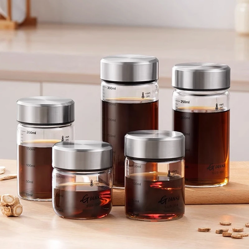 GIANXI Coffee Glass Cup Outdoor Mini Transparent Vacuum Airtight Cups Milk Cola Juice Storage Jar Kitchen Accessories