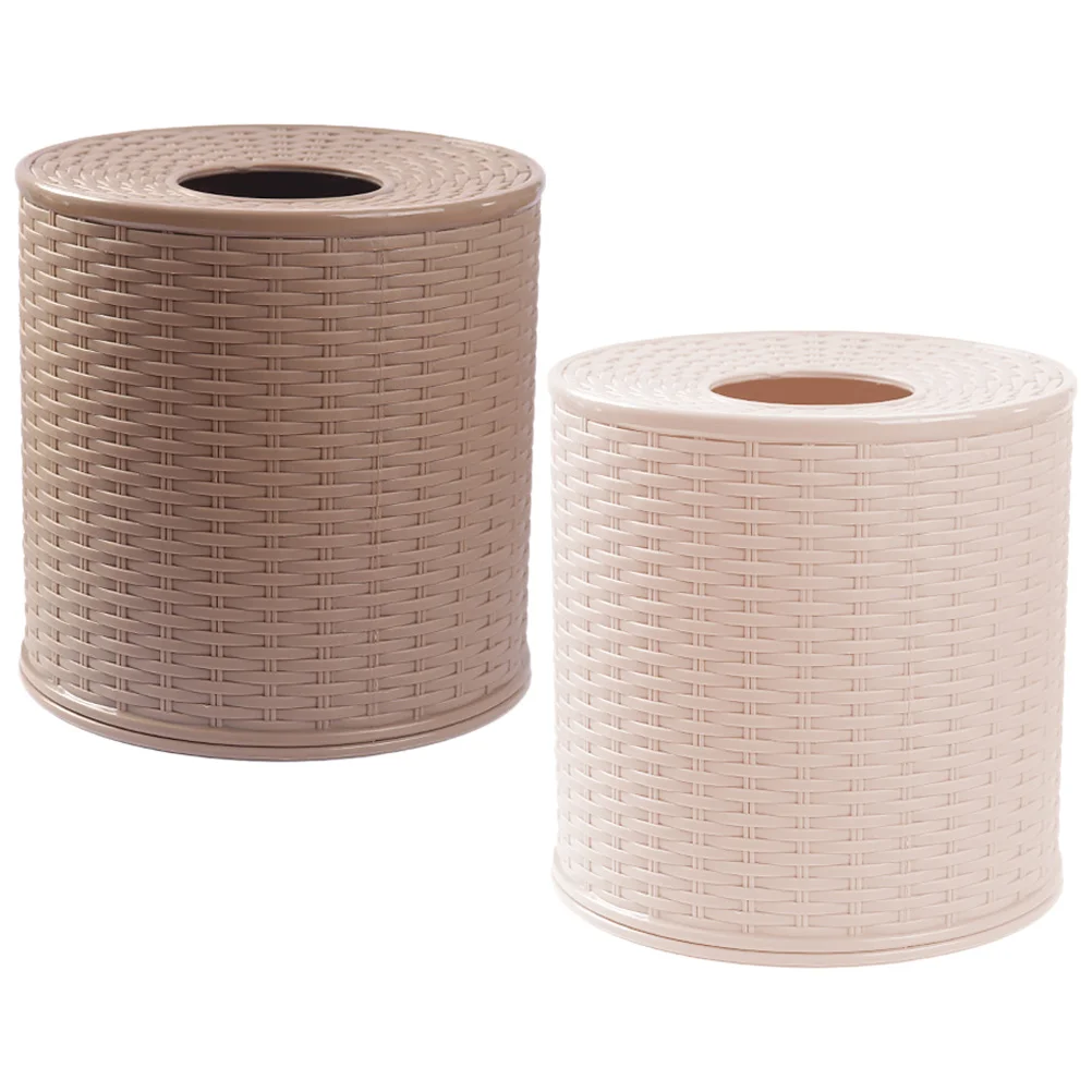2 Pcs Tissue Container Vintage Dispenser Boxes Napkin Storage Case Paper Organizer Holder Tissues Towel Bedroom