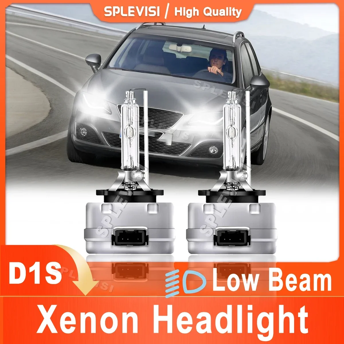 

2Pcs Car Headlight Low Beam Xenon Lamp Pure White HID Bulb For Seat Exeo ST 2009 2010 2011 2012 2013 9000LM 6000K 1Pair D1S