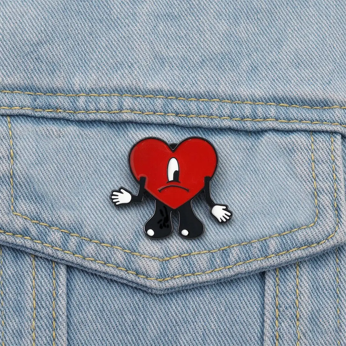 Cartoon Bad Bunny Enamel Brooch Cute Funny Backpack Lapel Metal Badge Cosplay Clothing Accessories Jewelry Gift For Friends
