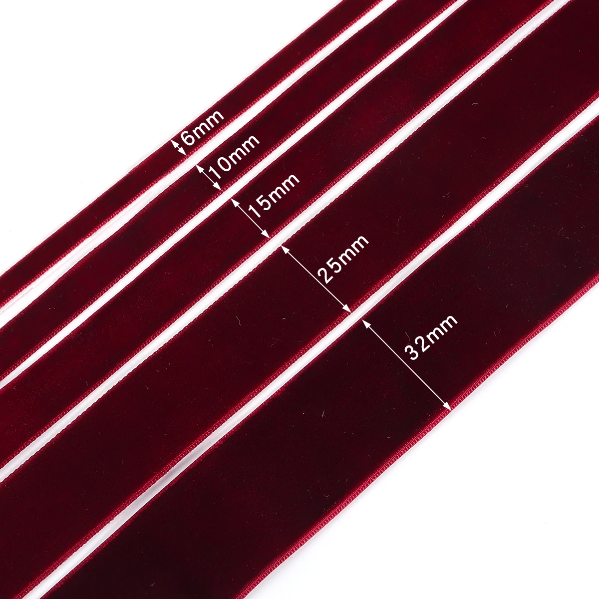 5-10yards 6/10/15/20/25/32/38mm Velvet Ribbons Black Wine Red Color Webbing For DIY Christmas Gifts Bouquet Wrapping Decoration image 2
