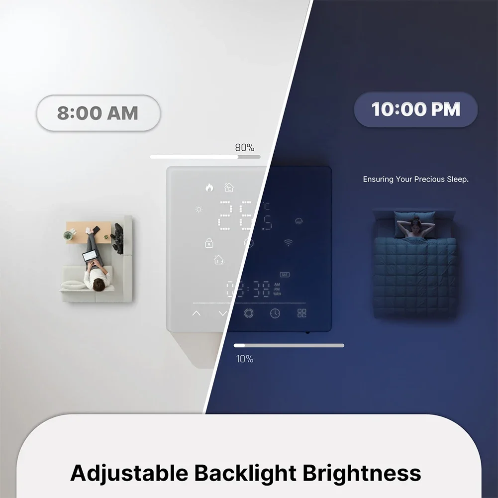 WiFi Smart Home Thermostat by For MOES Compatible with For Tuya and For Matter Protocols Includes Automated Safety Functions