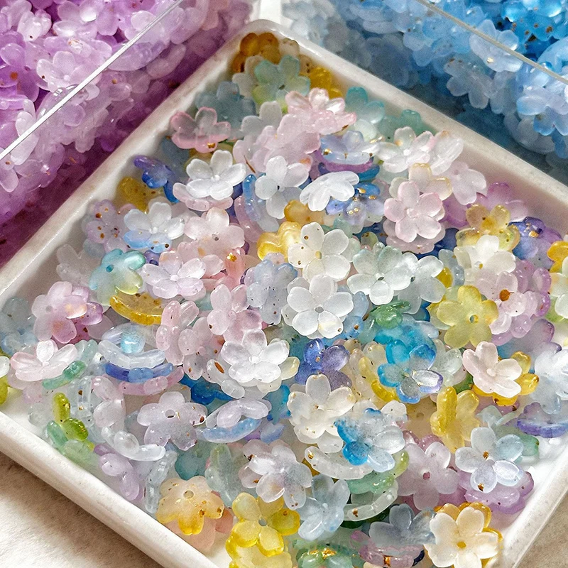 100 Teile/los 10mm Bunte Blume Acryl Spacer Perlen Für Schmuck Machen DIY Armband Halskette Zubehör