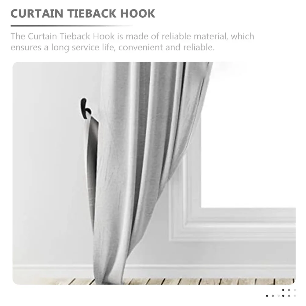 

4pcs Curtain Tieback Hooks Metal Wall Mounted Curtain Holder Accessories for Bedroom Bathroom Living Room Window Curtains