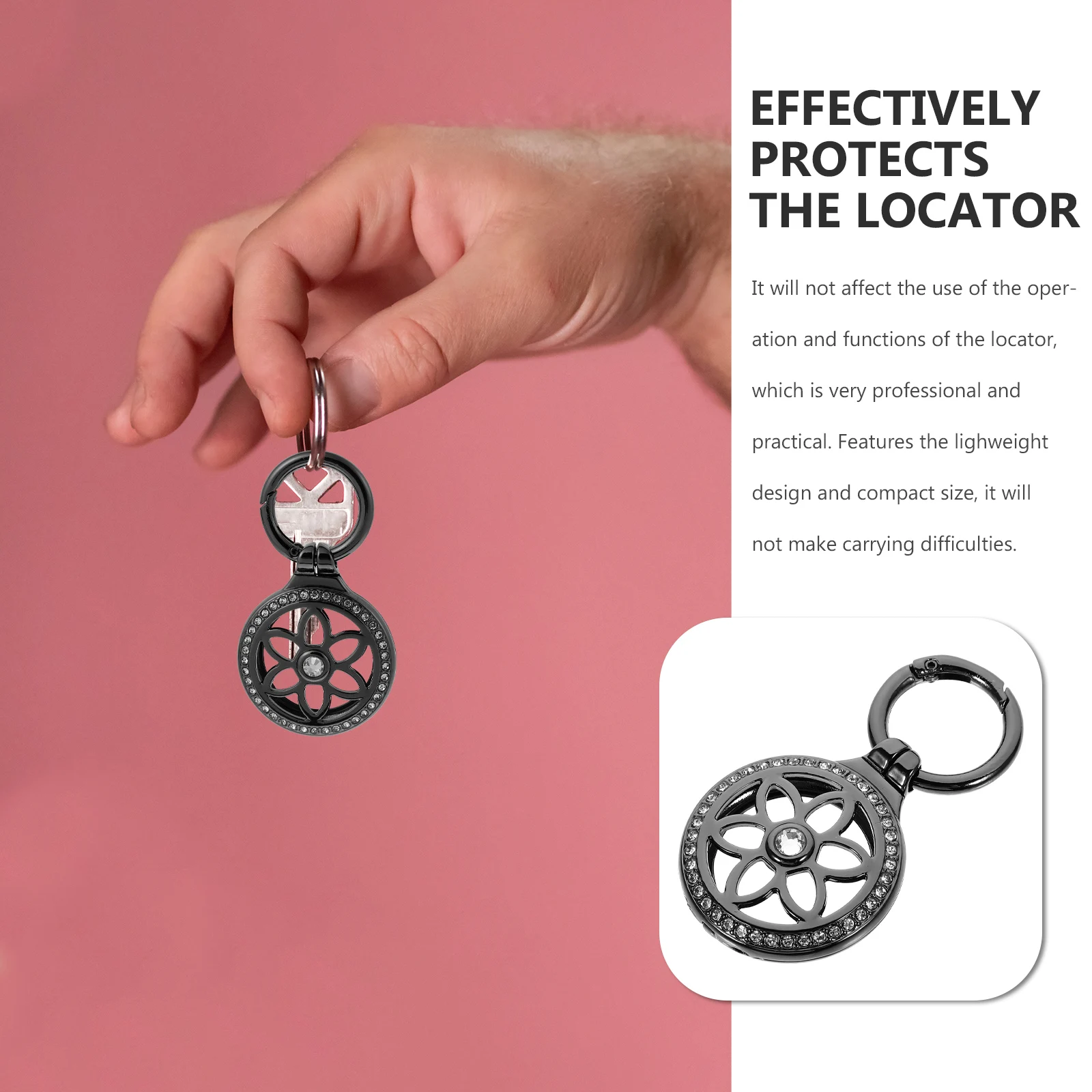 

Anti Loss Keychain Protective Case Durable Metal Silicone Cover Waterproof Compact Lightweight Tracer for