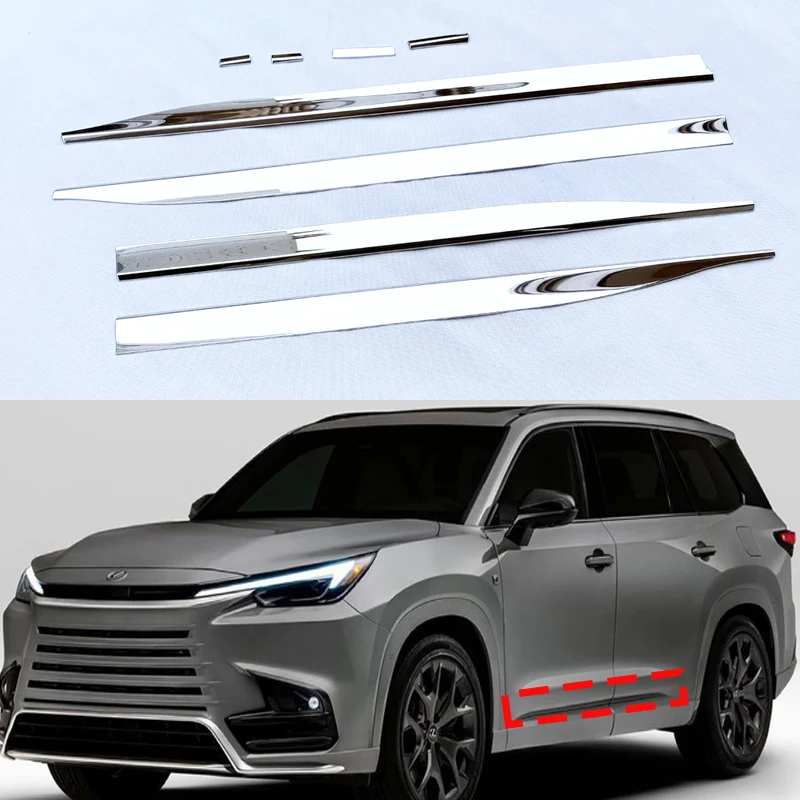 

For Lexus TX TX350 500h TX500h 2024 2025 Stainless Steel Side Door Body Garnish Molding Cover Trims Decoration Car Styling
