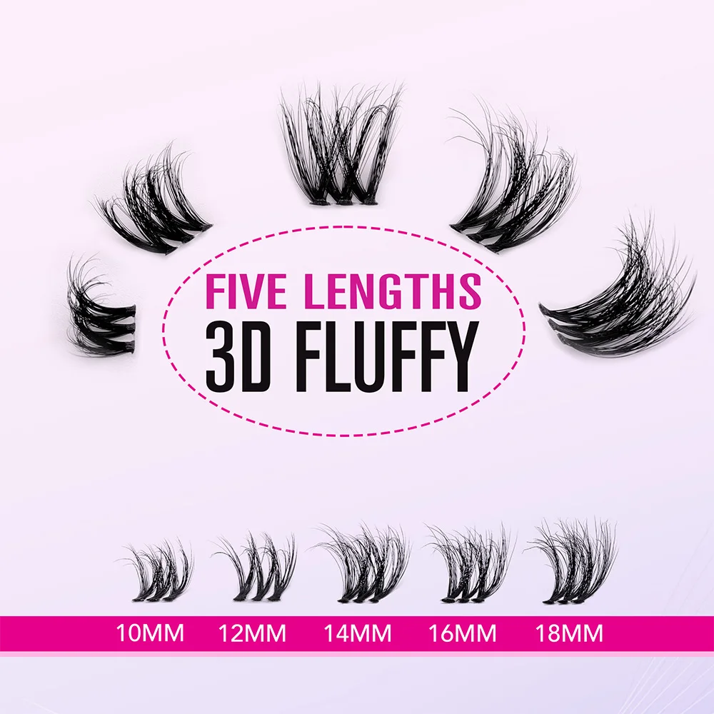 Veyesbeauty VBmuse Cluster Lash Kit DIY 3D Volume Individual Lash Extensions Layered Fluffy Eyelashes Wispy Faux Mink Lash