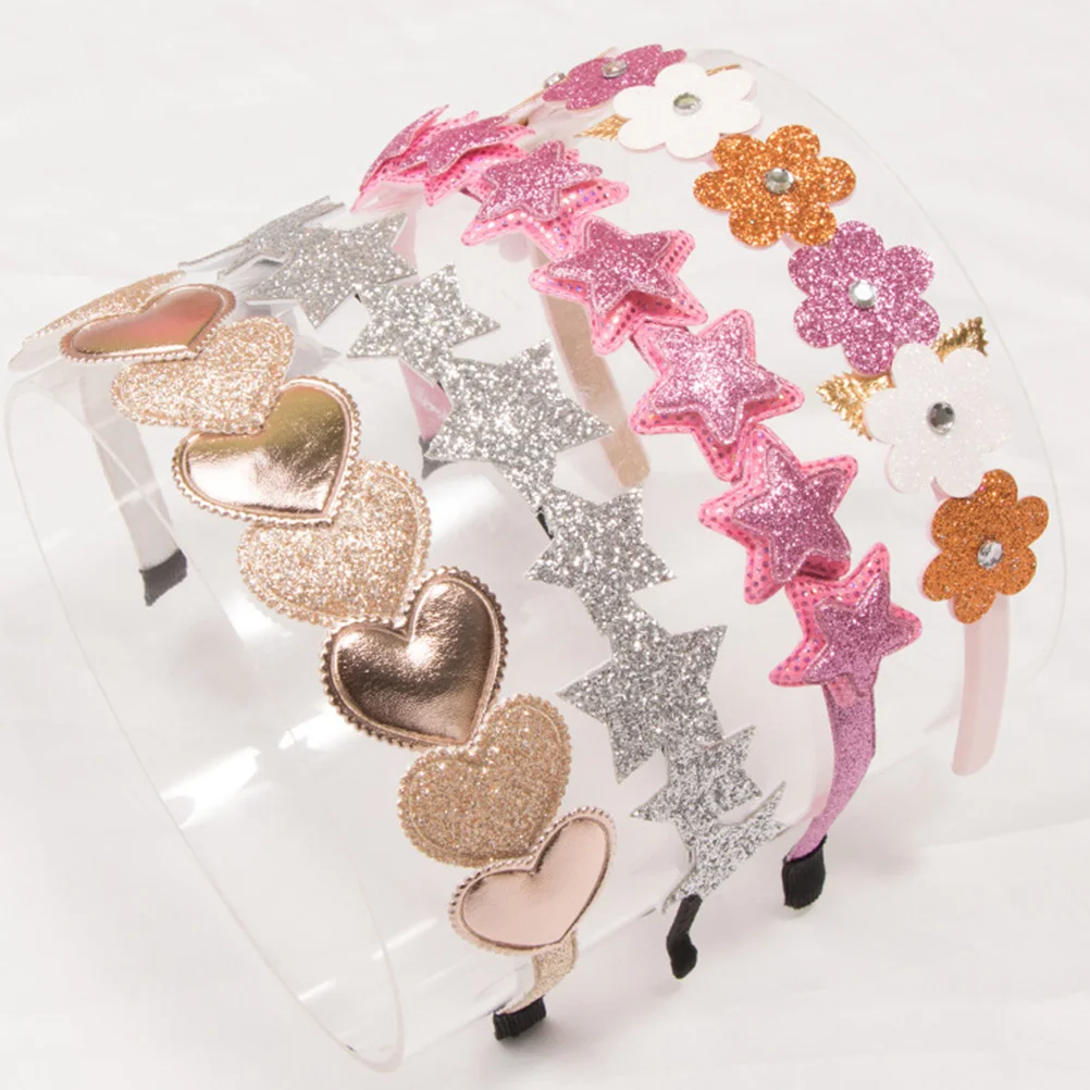 

2PCS Love Glitter Head Hoop Hair Birthday Headwear Party Headdress Flowers Material Lightweight cosplay