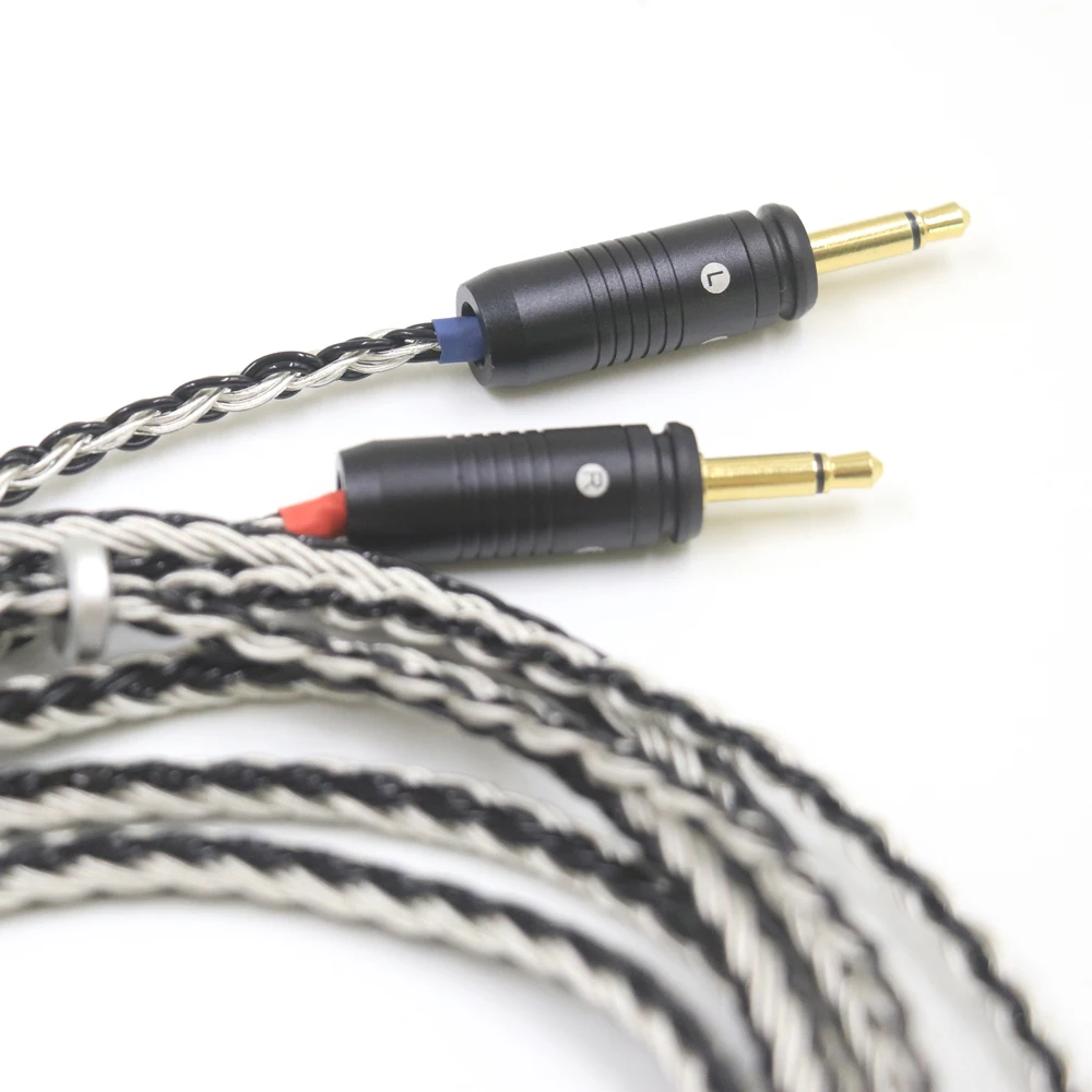 Imagem -06 - Núcleo Preto Branco Trançado 2.5 4.4 mm 4pin Xlr Claro Celestee Novo Focal Elear Fone de Ouvido Utopia Francês Atualizar Cabo Fone de Ouvido 16