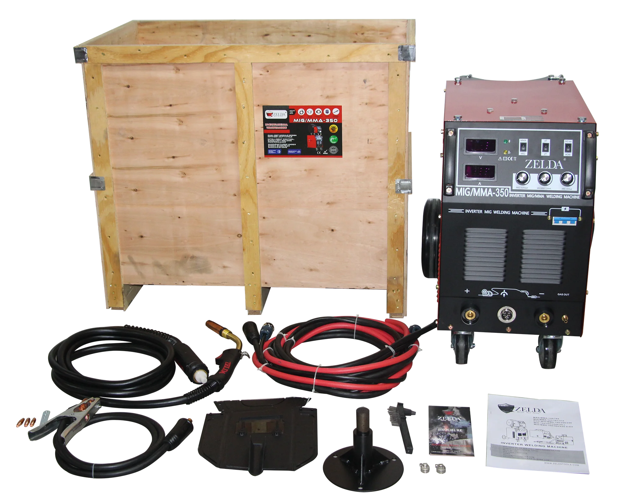 Soldadores industriales vendedores calientes Mig/Mma 350amp Mig para máquina de soldadura de carrete de alambre de 15kg 1,2mm 380V