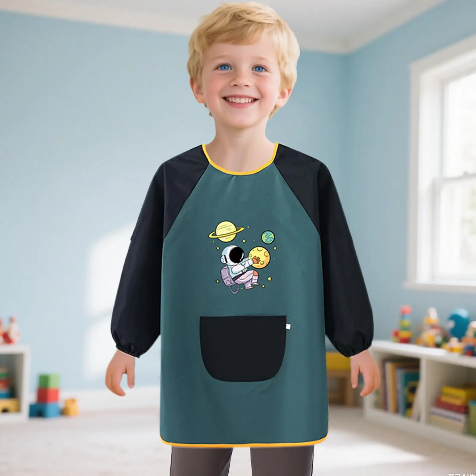Kid Craft Painting Long Sleeve Children Art Apron Waterproof Color Drawing Protective Clothing For Crafting Baking Home School