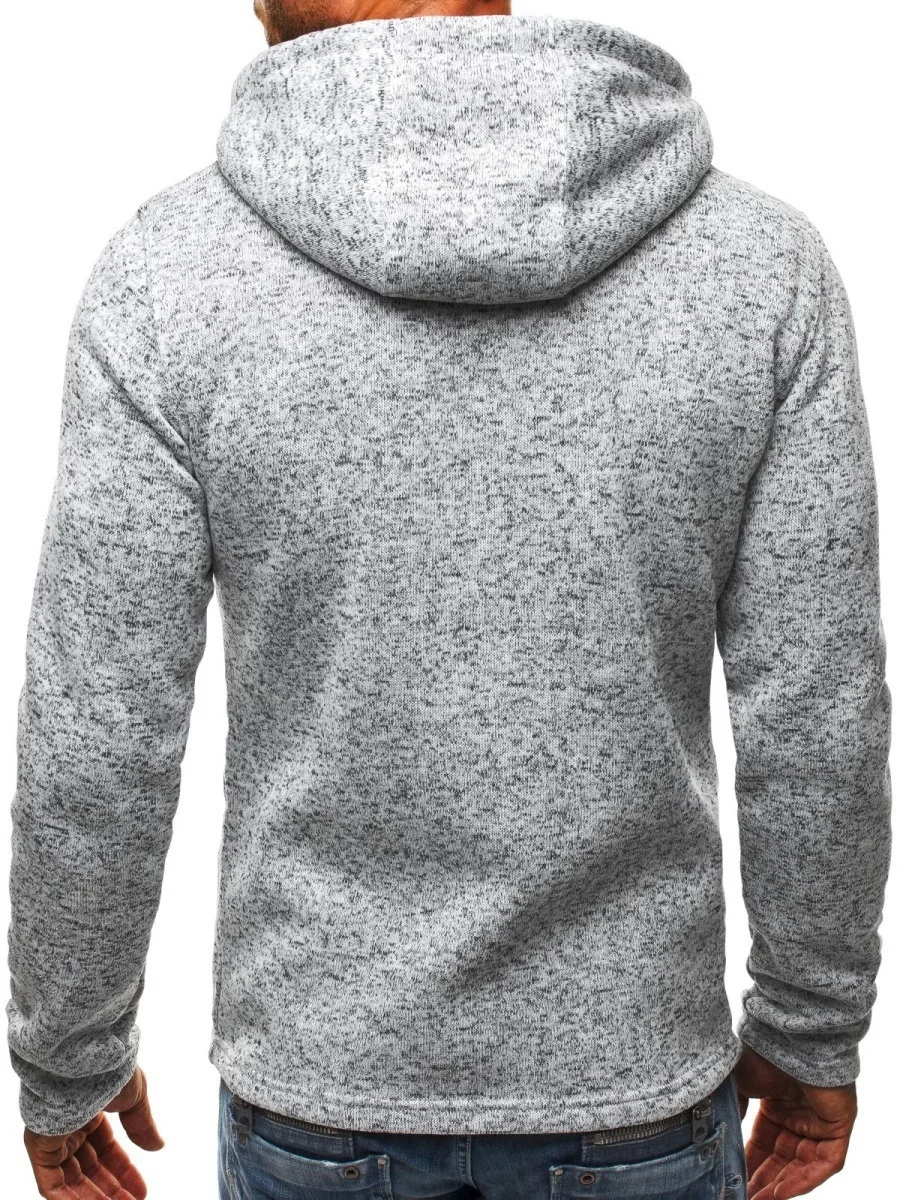 Herren-Kapuzenpullover mit seitlichen Reißverschlusstaschen, dünner, einfarbiger Trainingsanzug aus Wolle, lässiger Alltags-Outdoor-Kapuzen-Trainingsanzug mit langen Ärmeln – Detail 6