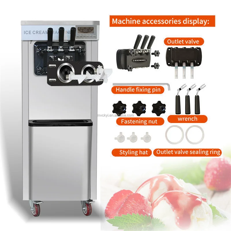 

Mvckyi Professional Big Capacity Touch Screen Electric Italian Soft Serve Ice Cream Making Machine Gelato Maker