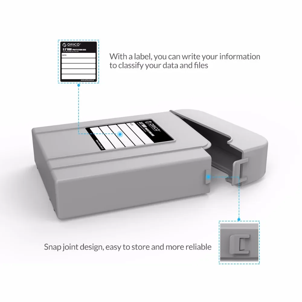 ORICO 3.5 Inch IDE SATA HDD caddy Case external Hard Drive Disk Storage Box For Hdd enclosure Cases 3.5 Inch HDD Box Multi Color