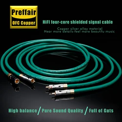 Preffair X403R1703 RCA Interconnect Cables 99.998% Silver Plated Pure Copper HiFi Audio Cables for AMP/DAC/CD/Mixer-1 Pair