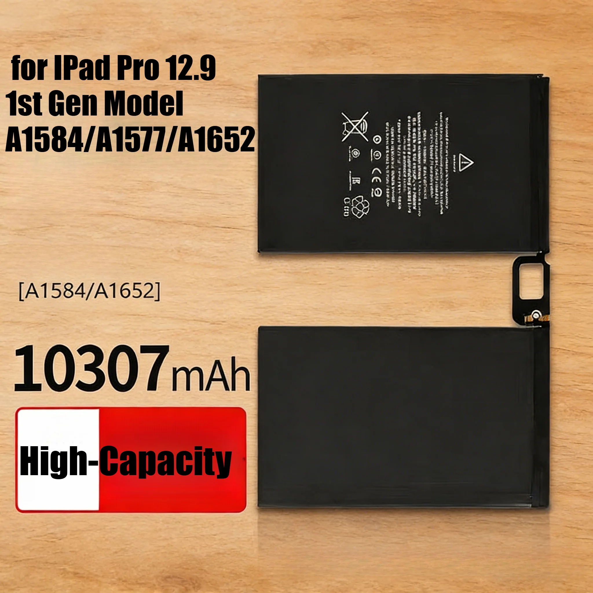 

Аккумулятор повышенной емкости 10307 мАч класса A++ для iPad Pro 12.9 1-го поколения (модели A1584/A1577/A1652), замена элемента питания, долговечный