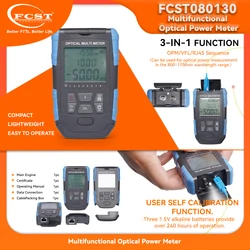 FCST -50~+26dBm Optical Power Meter 4 in 1 Multifunction Fiber Network Cable Tester Visual Fault Locator 15MW