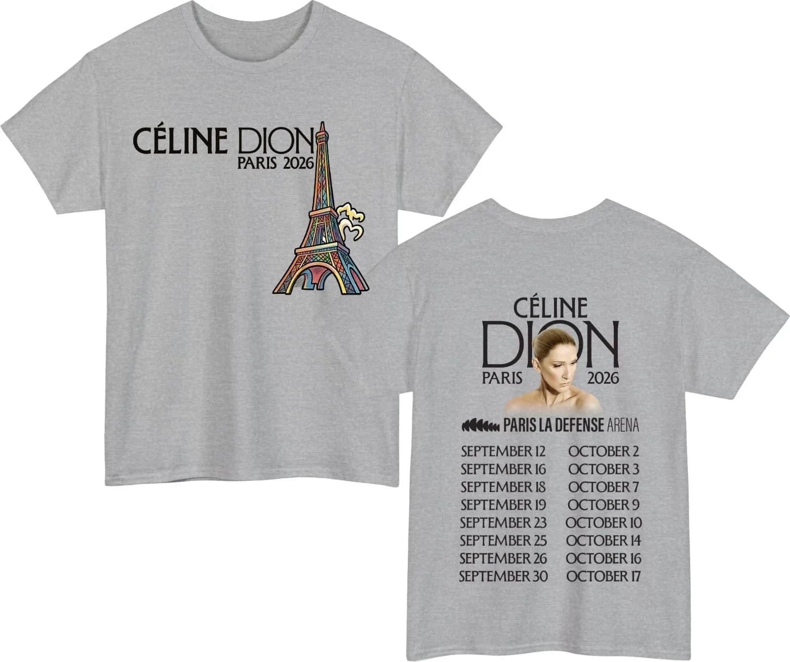 Neues Celine Dion Paris 2026 Fan-Tour-Geschenk Schnelltrocknendes T-Shirt für Männer und Frauen 2026 Neues Herren-T-Shirt Streetwear Tees Familien-Matching – Detail 8