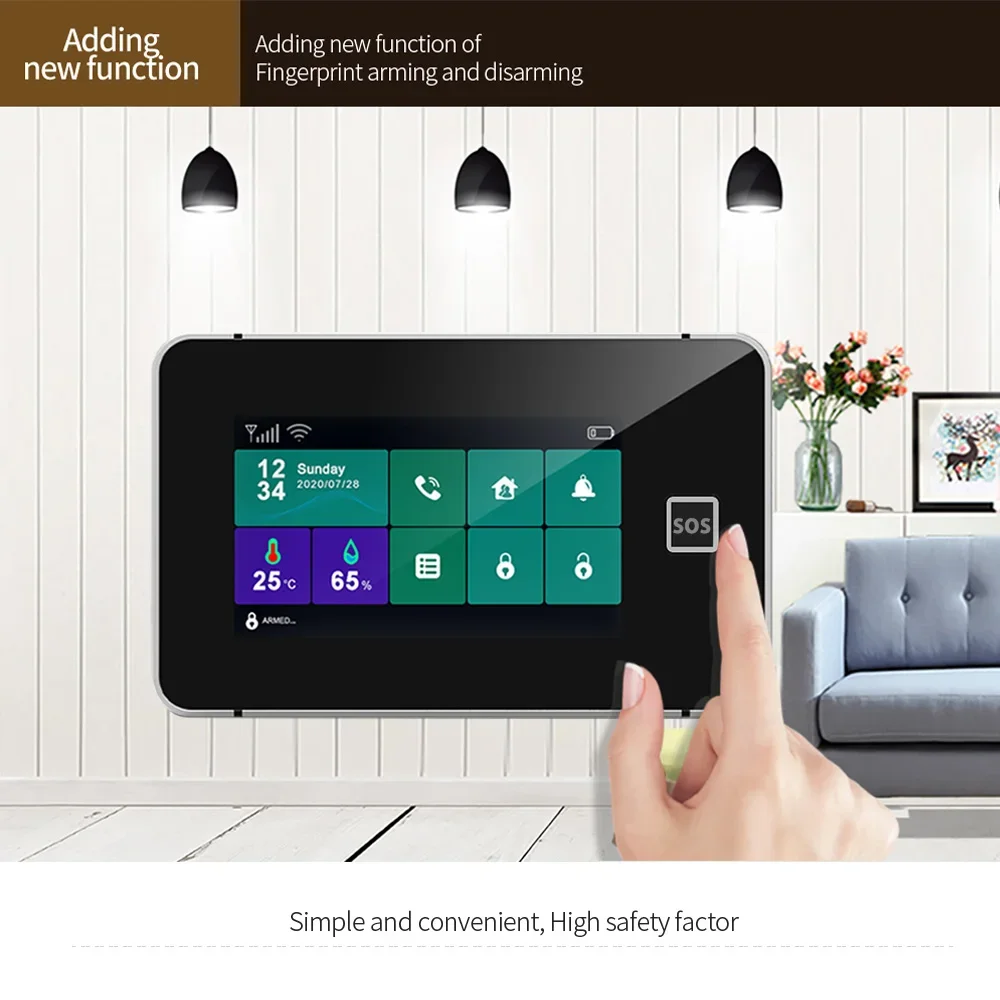 G64B 4G WiFi Smart Alarm System 4.3-inch Screen Wireless DIY Your Smart Home Security System With Sensor Work with Alexa