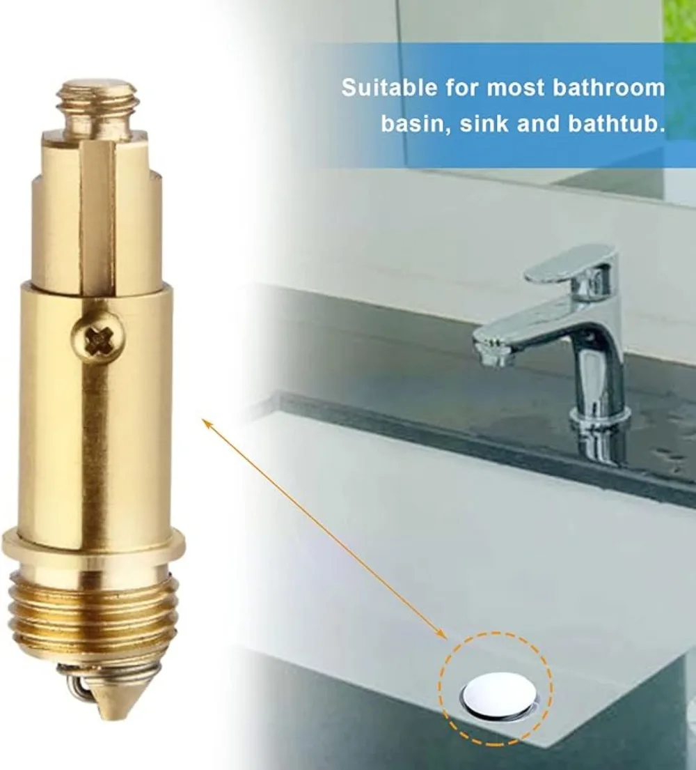 Spring Plugs Bounce Valve Brass Basin Sink Bath Replacement Waste Easy Pop Up Click Clack Plug Bolt Spring Mechanism Part