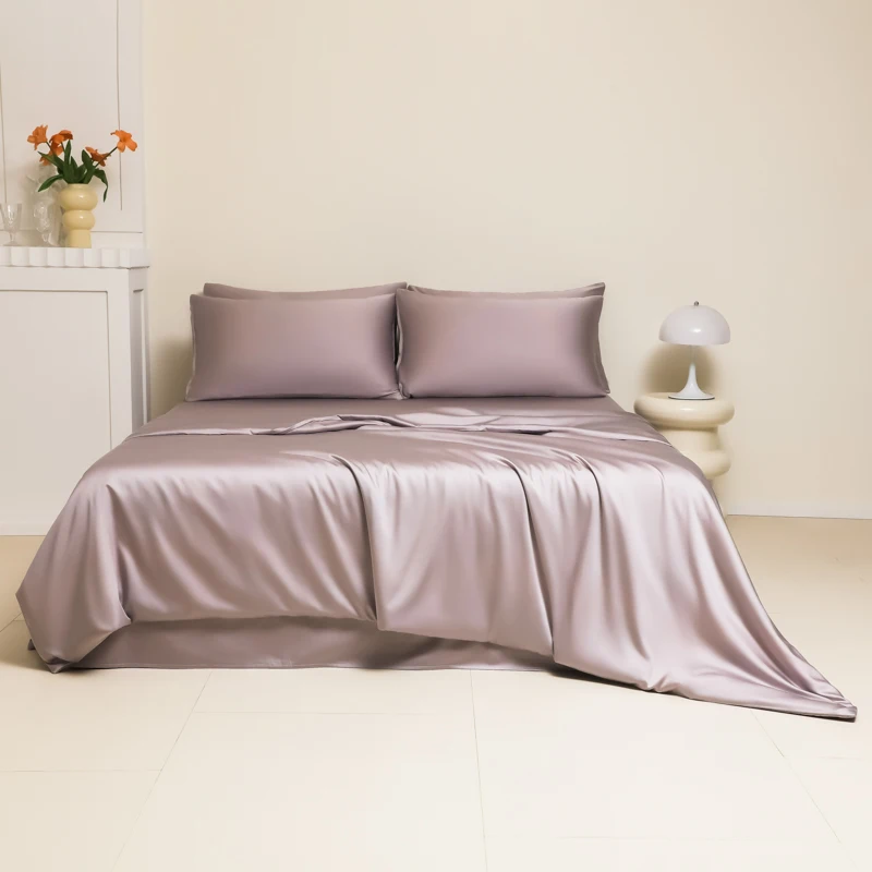 

Satin Bedding Set Solid Color Soft Comfortable Duvet Cover Set Single Double Queen King Size High Quality Quilt Cover Set