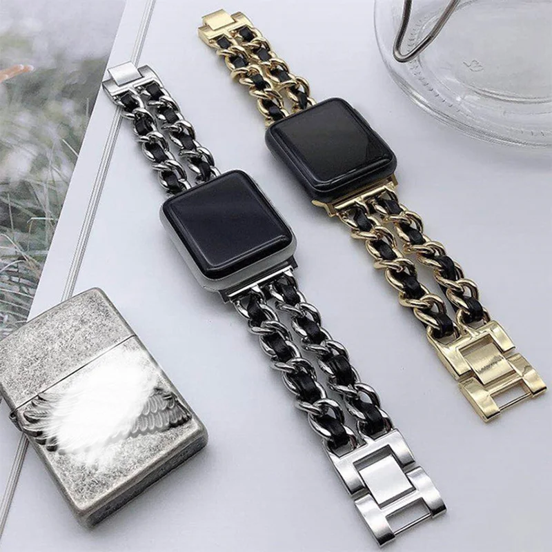 Women Metal Strap for Apple Watch Band 10 9 8 Ultra 46mm 42mm 49mm 7 SE 6 5 41mm 45mm 44/40mm Lady Gold Steel Bracelet Wristband