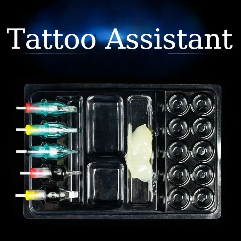 100PCS Disposable Tattoo Ink Tray Needle Cartridge Holder Pigment Cup Plate Multifunctional Tattoo Accessory Artists Supplies