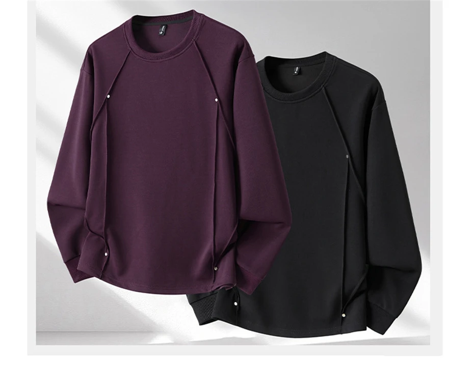 Spring Autumn Sweatshirts Men 10XL Plus Size Sweatshirt Fashion Casual Solid Color Sweatshirt Pullover Male