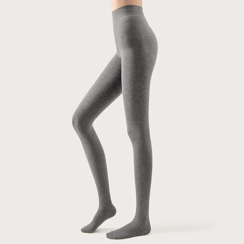 2024 Trendy Minimalist Gray Leggings Autumn and Winter High Waist Worn Outside Pantyhose Micro-pressure Thin Leggings Women