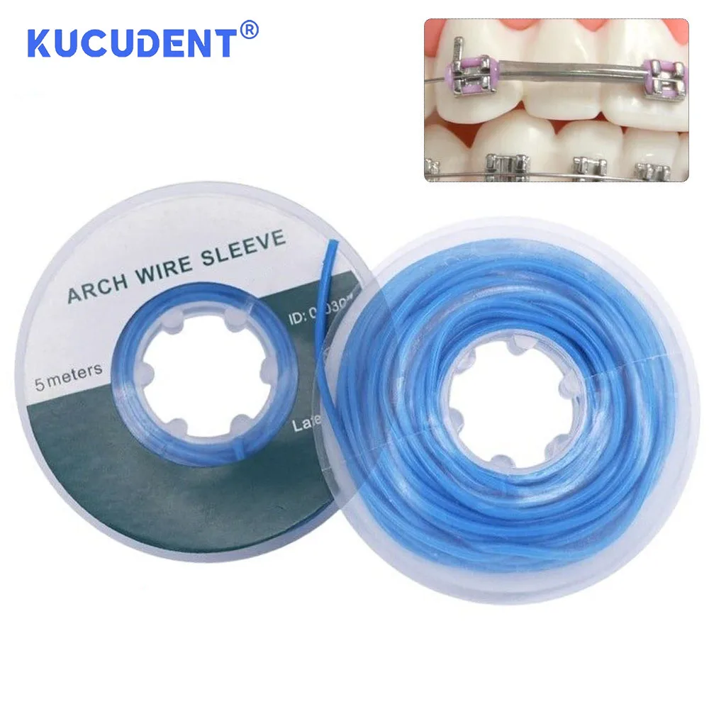 KUCUDENT 1 Roll Dental Orthodontic Archwire Sleeve Wires Plastic Elastic Protective Tube Tissue Guard Dentistry Lab Tools