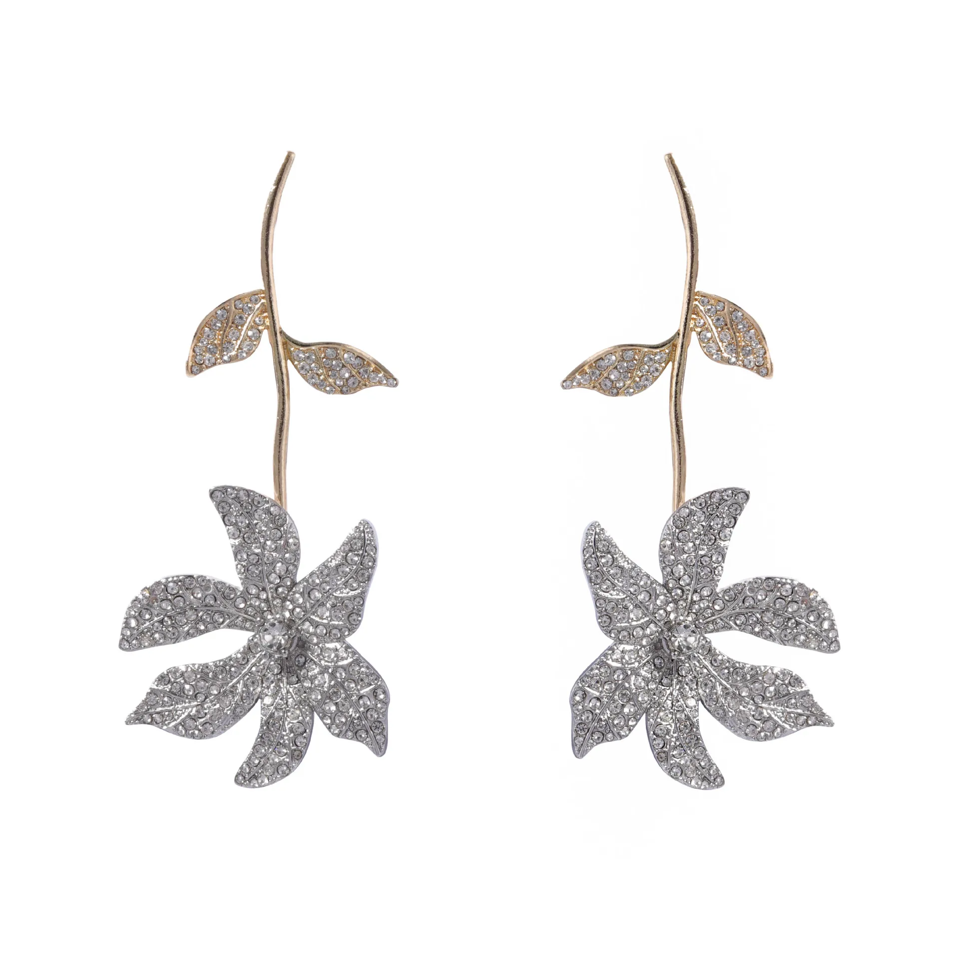 Nuevo ZAA diseño Irregular pendientes de flores de diamantes de imitación de lujo para mujer 2025 joyería de tendencia regalos de fiesta