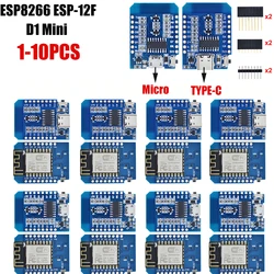 1-10 Stuks Wemos D1 Mini TYPE-C/Micro Usb Esp8266 ESP-12F Ch 340G V2 Module Wifi D1 Mini Ontwikkeling Board 3.3V Met Pin Voor Arduino