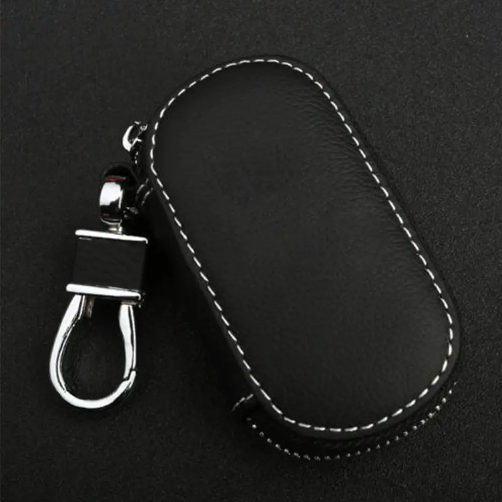 Przenośna portmonetka Auto Uniwersalna osłona na klucze Skórzane etui na zamek błyskawiczny Torba na klucze samochodowe