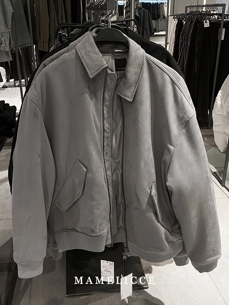 

MAMELICCE Original design Suede Lapels Loose big bust cotton clothes Short style Men's tops Casual Jacket Men's Clothing Jackets