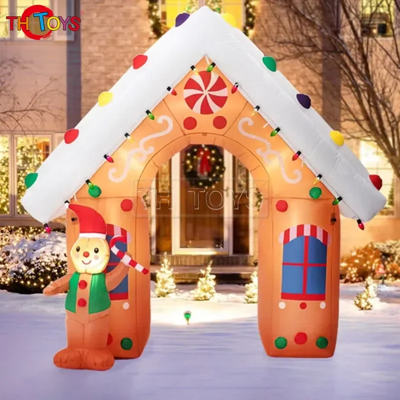 Inflatable Christmas Candy Cane Arch for Advertising and Event Decor Colorful Outdoor Decoration 4
