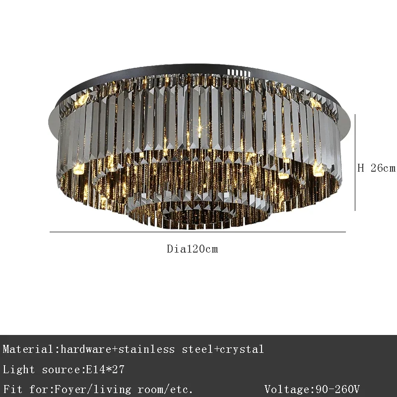 Modern Luxury Crystal Double Layer LED Pendant Light Restaurant Bedroom Villa Lobby Suspension Chandelier Home Decor Indoor Lamp