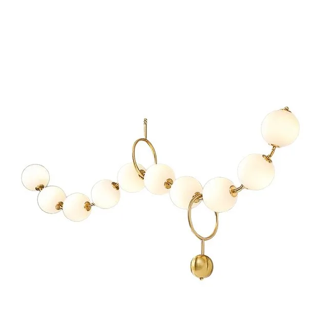 

French light luxury restaurant Shimadai magic bean chandelier modern simple pearl necklace bar light strip