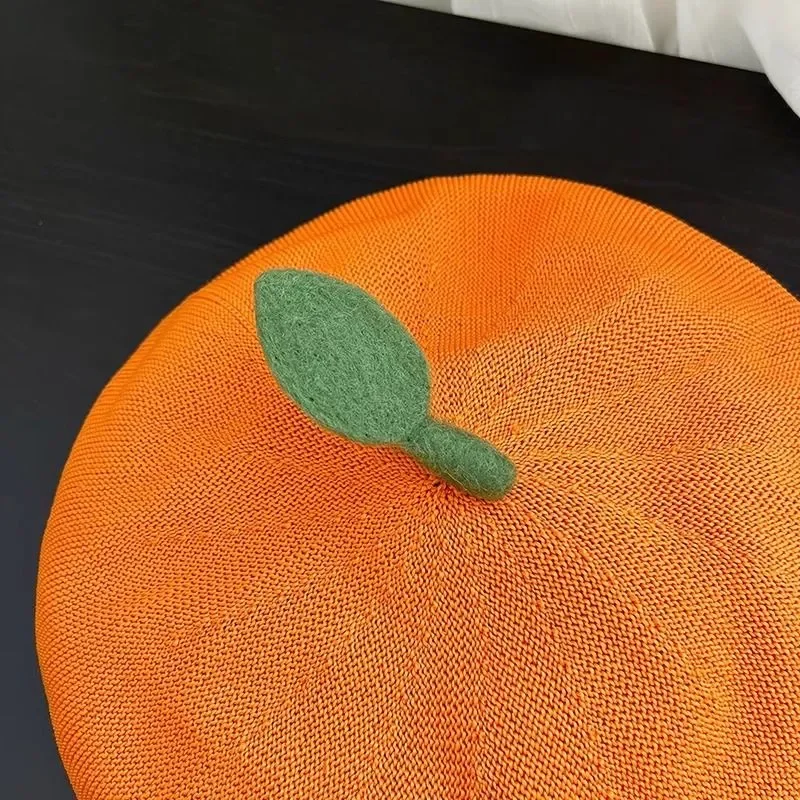 Japanse Roze Perzik Meisje Schilder Hoed Ademend Oranje Baret Fruit Caps Casual Frisse Leuke Muts Baret Cap Vrouwelijke Dame