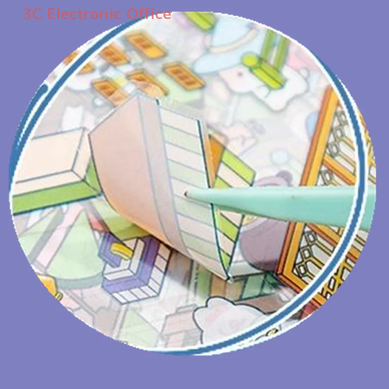 49 Pieces/bag Business Town Series 3D Miniature Scene Stickers Book Visual Stacking Decals For DIY Toys Kids Gifts