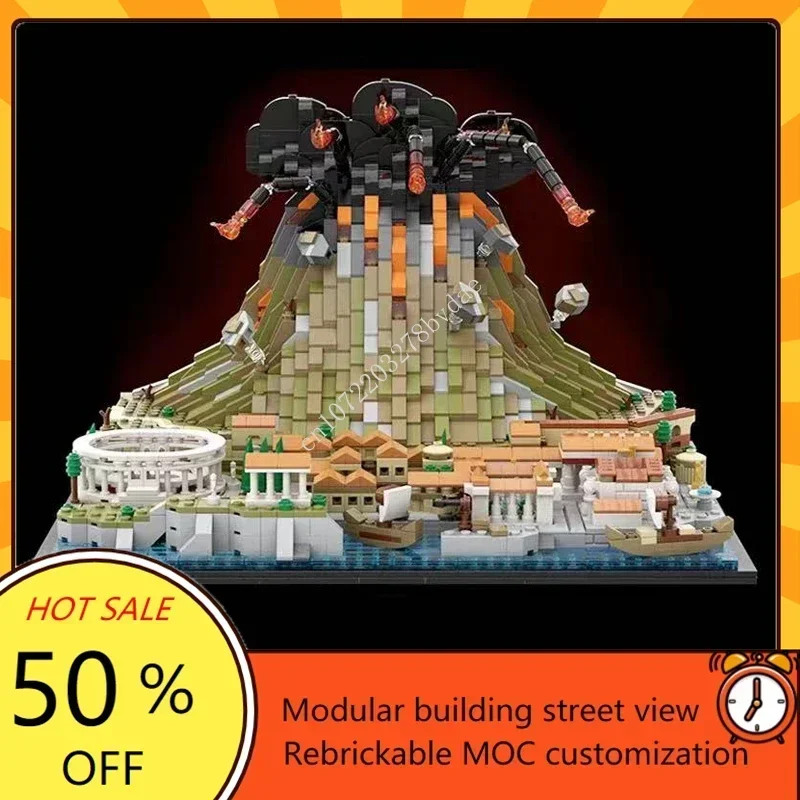 

2539PCS Customized MOC Vesuvius & Pompeii Architecture Model Custom Puzzles Technology DIY Assembly Birthday Toy Kid Xmas Gifts