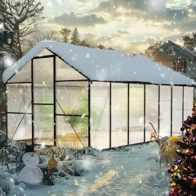 โรงเรือนเพาะปลูกพืชผลทางการเกษตรอลูมิเนียมเสริมแรงโพลีคาร์บอเนตอย่างดี ผลิตในประเทศจีน