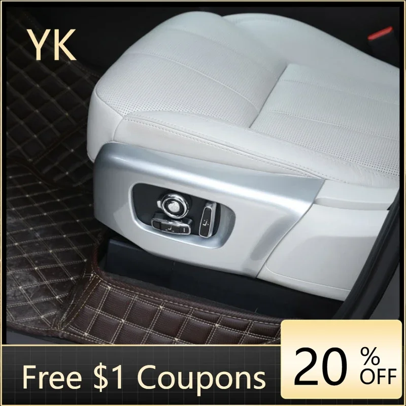 For Land Rover Range Rover Velar Sport 18-19 Discovery 5 17-19 ABS Silver Car Seat Side Cover Frame Trim Sticker Car Accessories